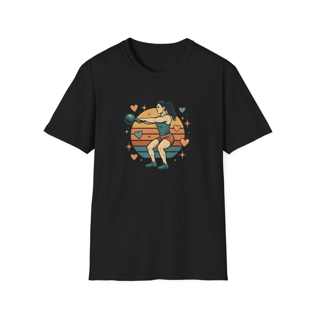 Kettlebell Workout Portrait T-Shirt
