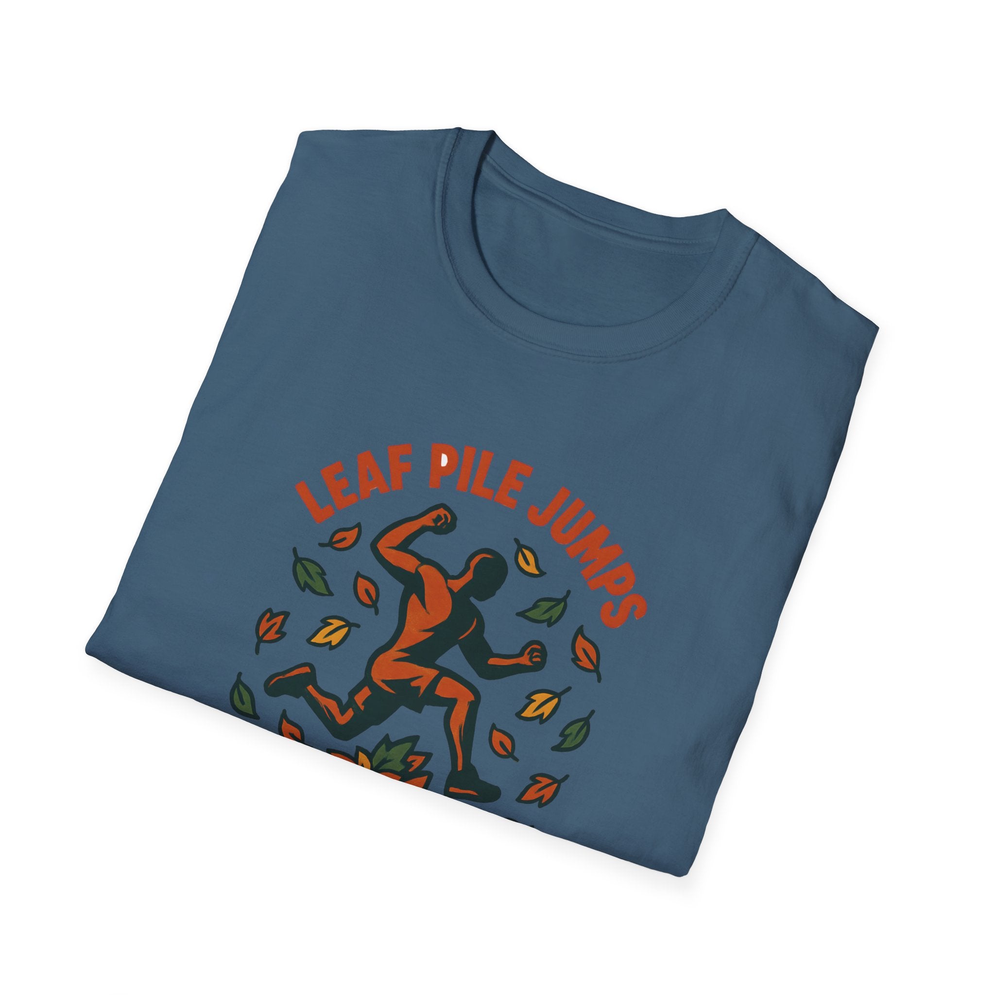 Leaf Pile Jump Fitness T-Shirt