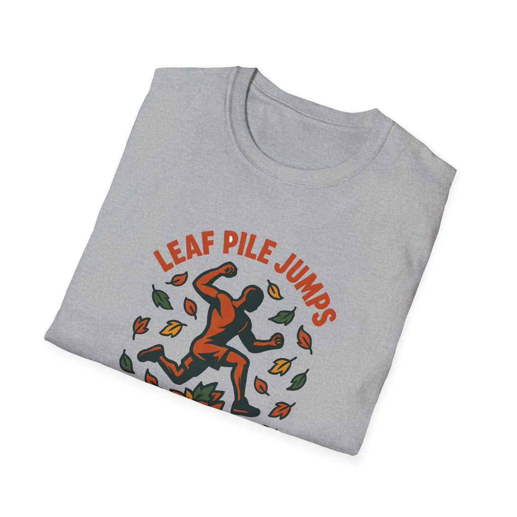 Leaf Pile Jump Fitness T-Shirt