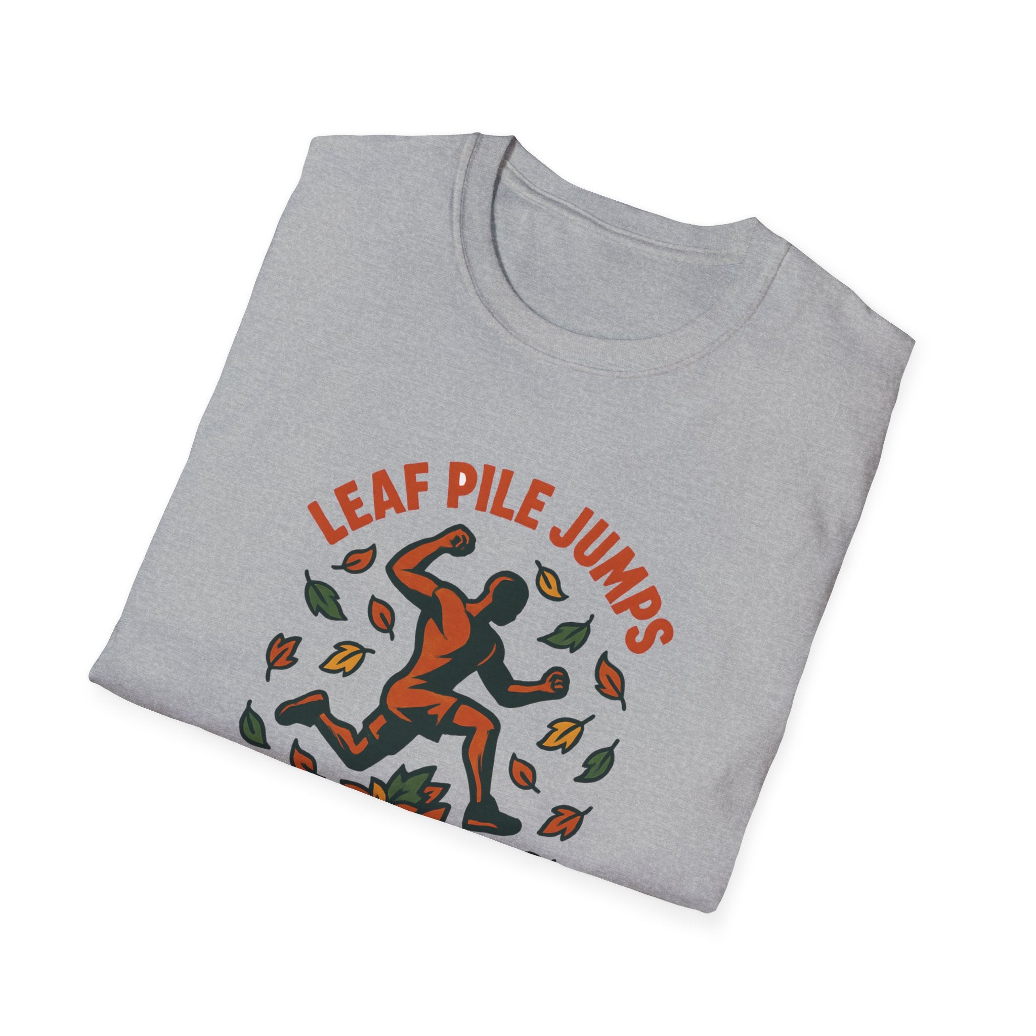 Leaf Pile Jump Fitness T-Shirt