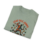 Leaf Pile Jump Fitness T-Shirt